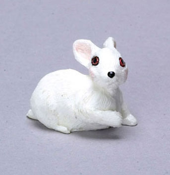 Dollhouse Miniature Rabbit, White
